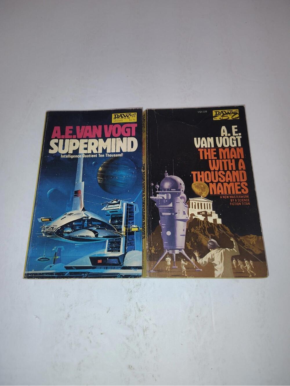 Vintage DAW Lot A. E. Van Vogt Supermind + The Man With a Thousand Names Sci-Fi
